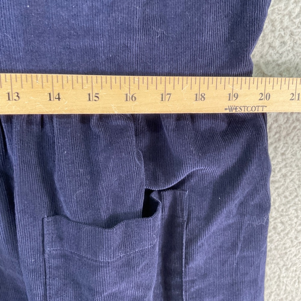 Vermont Country Store Corduroy Jumper Dress Womens L Navy Blue Excellent Button - Picture 5 of 7